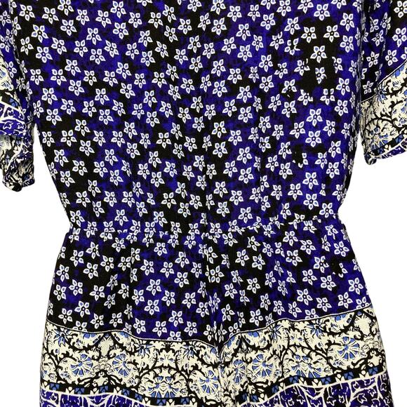 Lovers & Friends Floral Blue Surplice Isabelle Romper Pockets Flowy Size XS - Picture 11 of 16